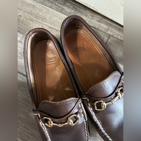 Oakstreet Bootmaker handcrafted in USA Classic Brown Leather Bit Loafers - Picture 2 of 11